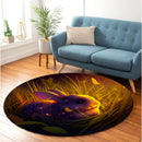 Cute Abbit Bedded Down In The Grass 2 Round Rug