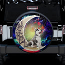 Cute Husky Love You To The Moon Galaxy Car Spare Tire Covers Gift For Campers Nearkii