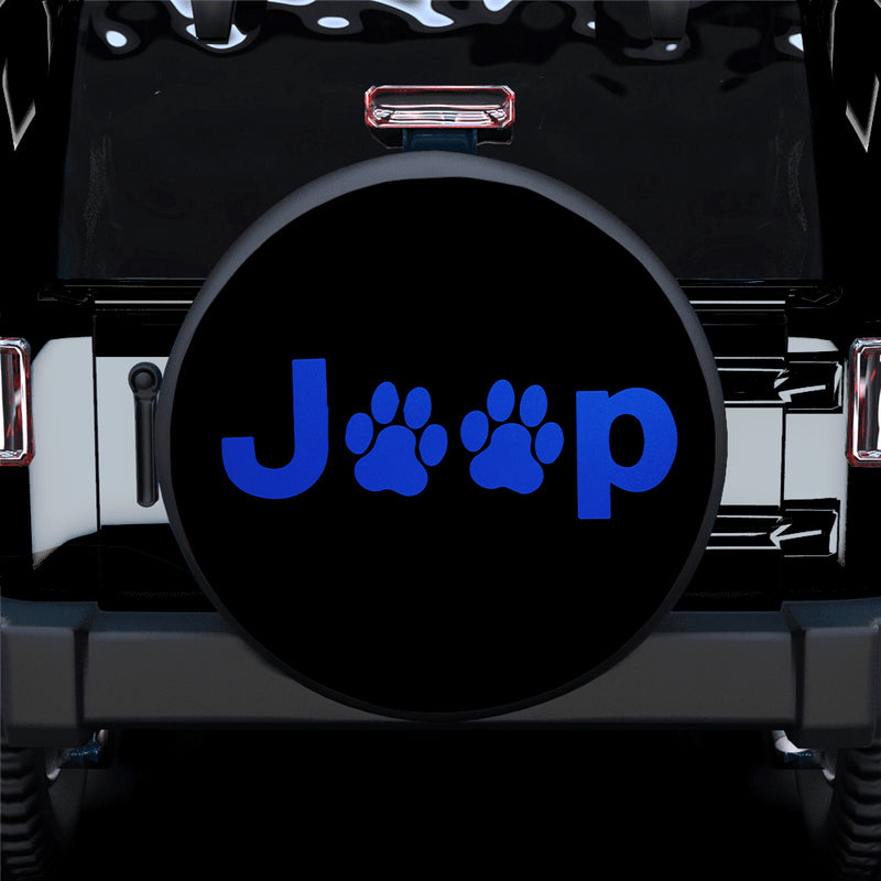 Blue Jeep Side Fender Dog Paws Car Spare Tire Covers Gift For Campers Nearkii