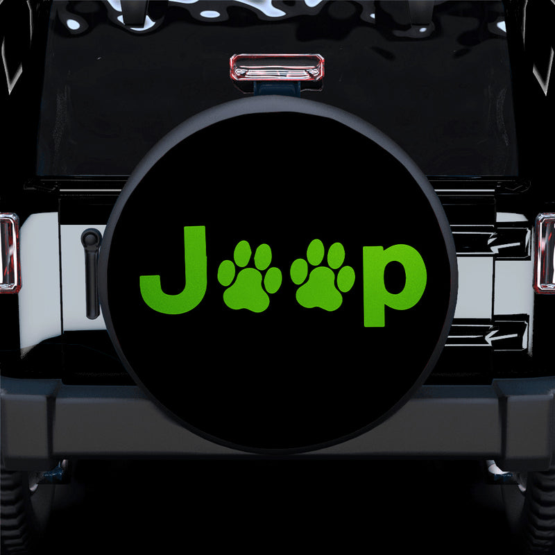 Green Jeep Side Fender Dog Paws Car Spare Tire Covers Gift For Campers Nearkii