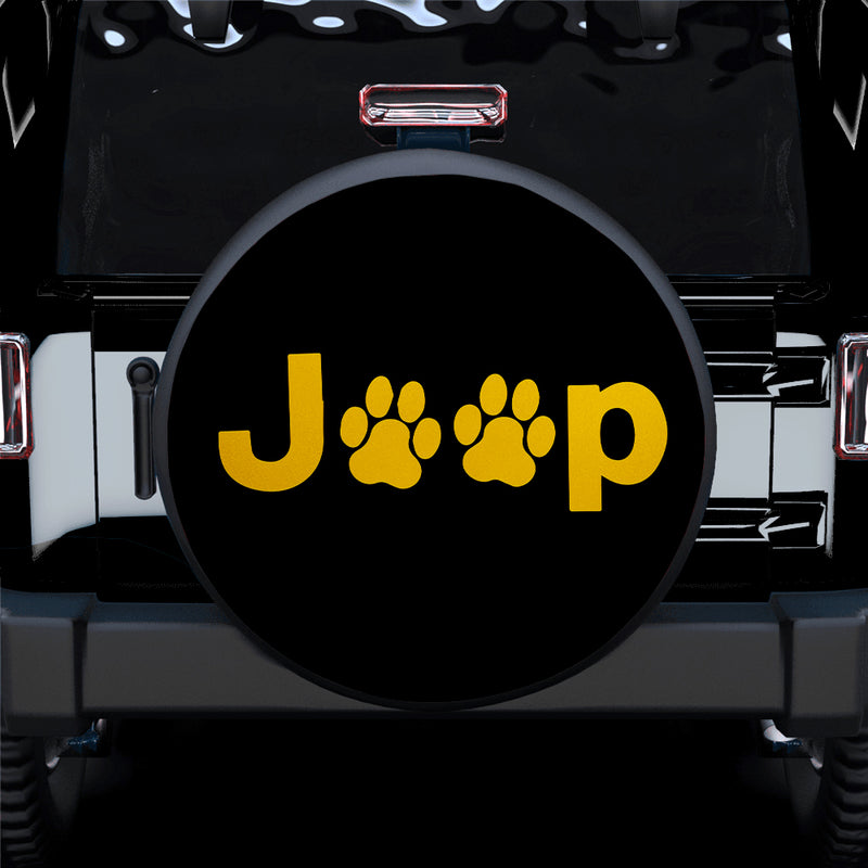 Yellow Jeep Side Fender Dog Paws Car Spare Tire Covers Gift For Campers Nearkii