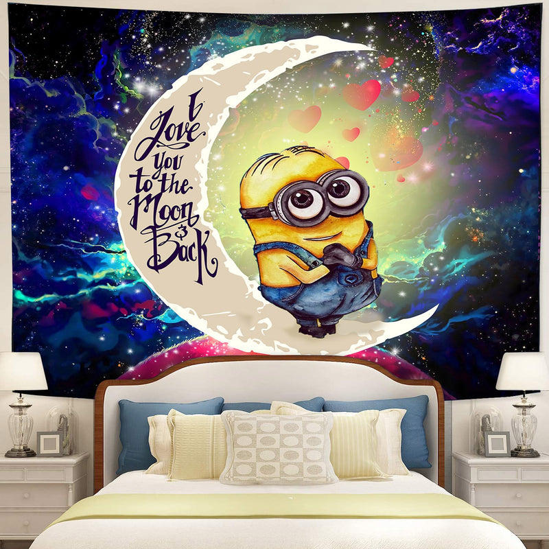 Cute Minions Despicable Me Moon And Back Galaxy Tapestry Room Decor Nearkii