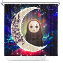 Cute No Face Ghibli Love You To The Moon Galaxy Shower Curtain Nearkii