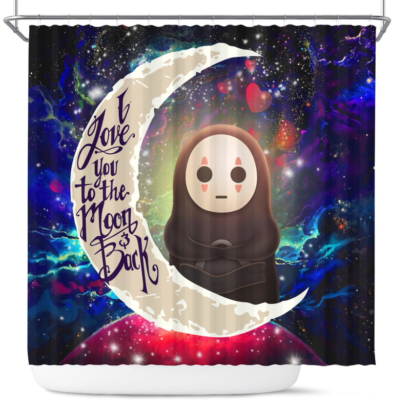 Cute No Face Ghibli Love You To The Moon Galaxy Shower Curtain Nearkii
