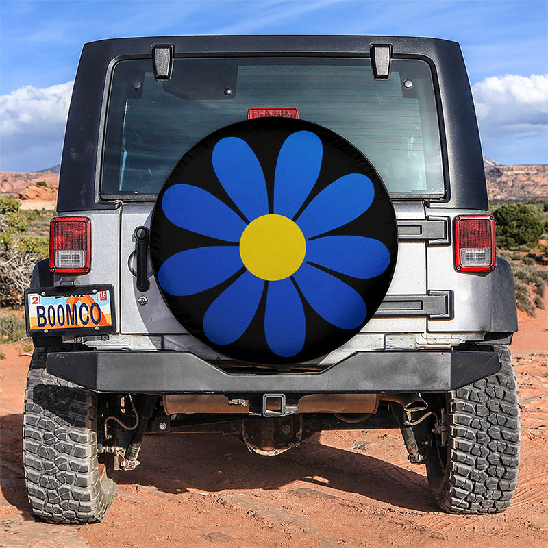 Blue Daisy Flower Jeep Car Spare Tire Covers Gift For Campers Nearkii
