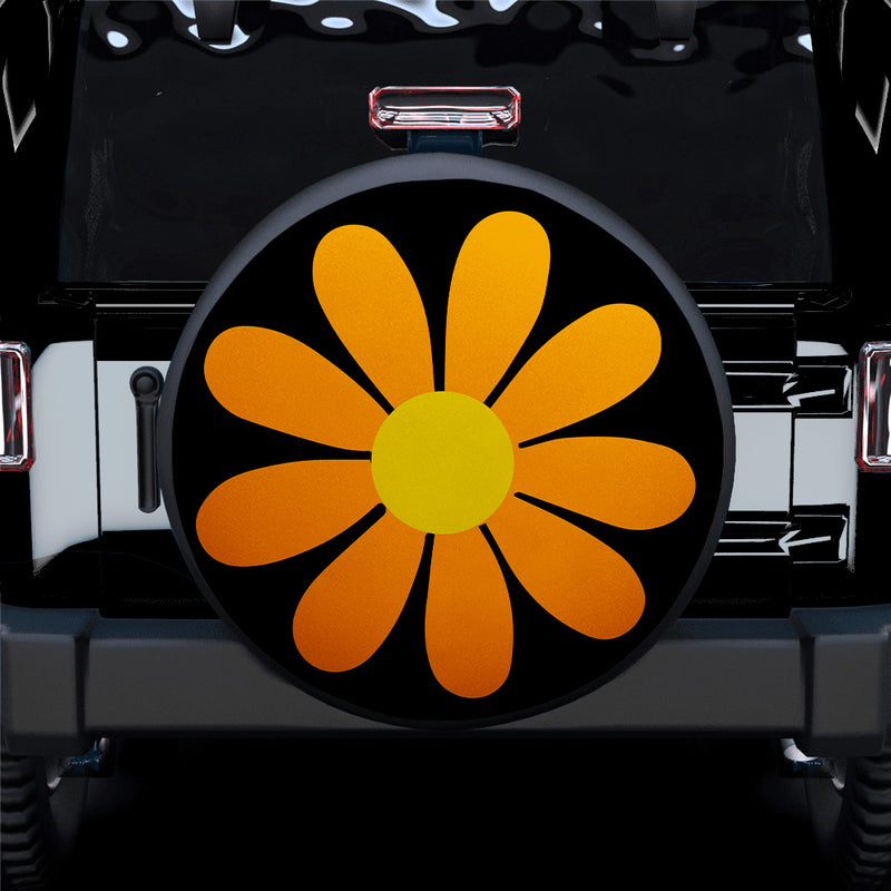 Orange Daisy Flower Jeep Car Spare Tire Covers Gift For Campers Nearkii