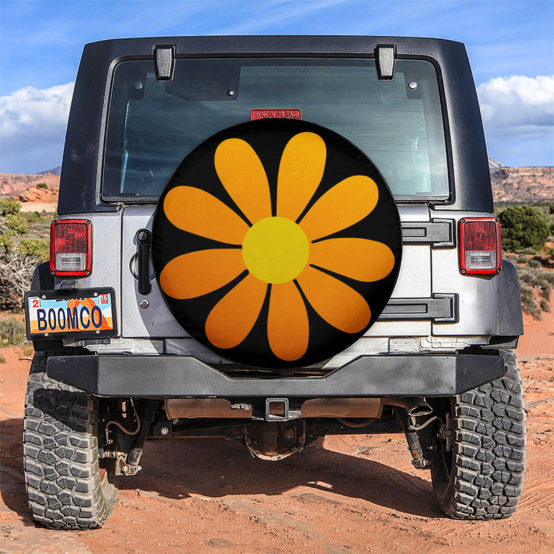 Orange Daisy Flower Jeep Car Spare Tire Covers Gift For Campers Nearkii
