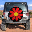 Red Daisy Flower Jeep Car Spare Tire Covers Gift For Campers Nearkii