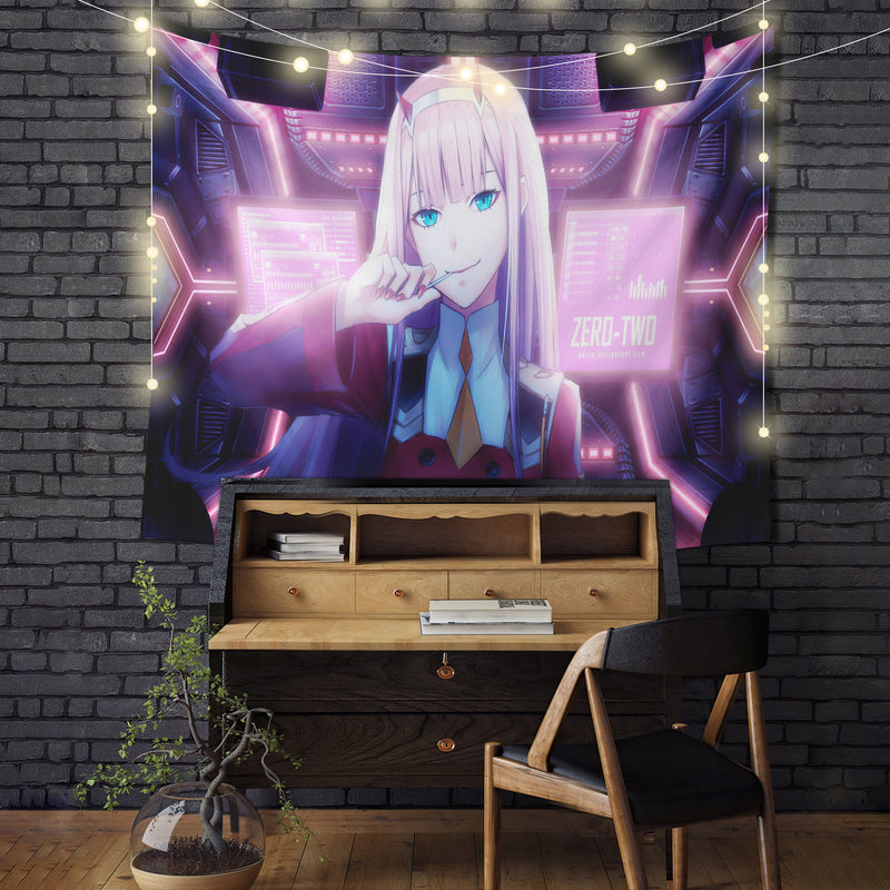 Darling In The Franxx Zero Two Anime Girl Tapestry Room Decor Nearkii