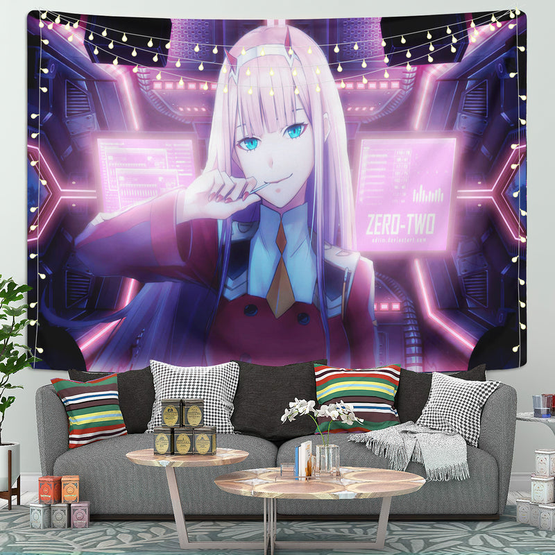 Darling In The Franxx Zero Two Anime Girl Tapestry Room Decor Nearkii