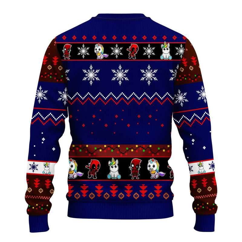 Deadpool Unicorn Christmas Sweater Blue 1 Amazing Gift Idea Thanksgiving Gift Nearkii