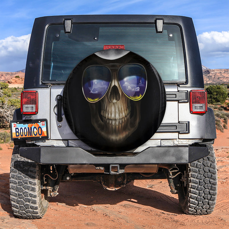 Death Funny Skull Sunglasses Car Spare Tire Covers Gift For Campers Nearkii