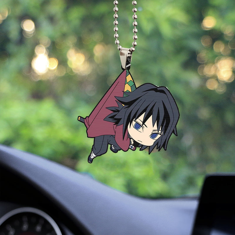 Cute Anime Demon Slayer Giyu Car Ornament Custom Car Accessories Decorations