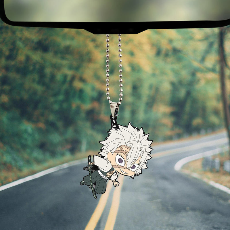 Cute Anime Demon Slayer Sanemi Shinazugawa Car Ornament Custom Car Accessories Decorations