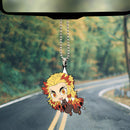 Cute Anime Demon Slayer Rengoku Car Ornament Custom Car Accessories Decorations