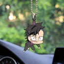 Cute Anime Demon Slayer Genya Shinazugawa Car Ornament Custom Car Accessories Decorations