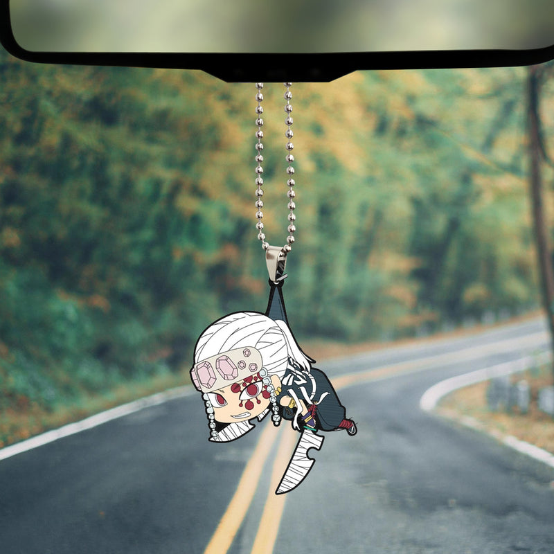 Cute Anime Demon Slayer Tengen Uzui Car Ornament Custom Car Accessories Decorations