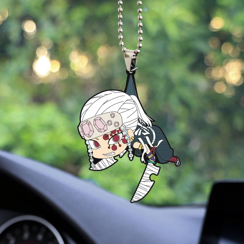 Cute Anime Demon Slayer Tengen Uzui Car Ornament Custom Car Accessories Decorations