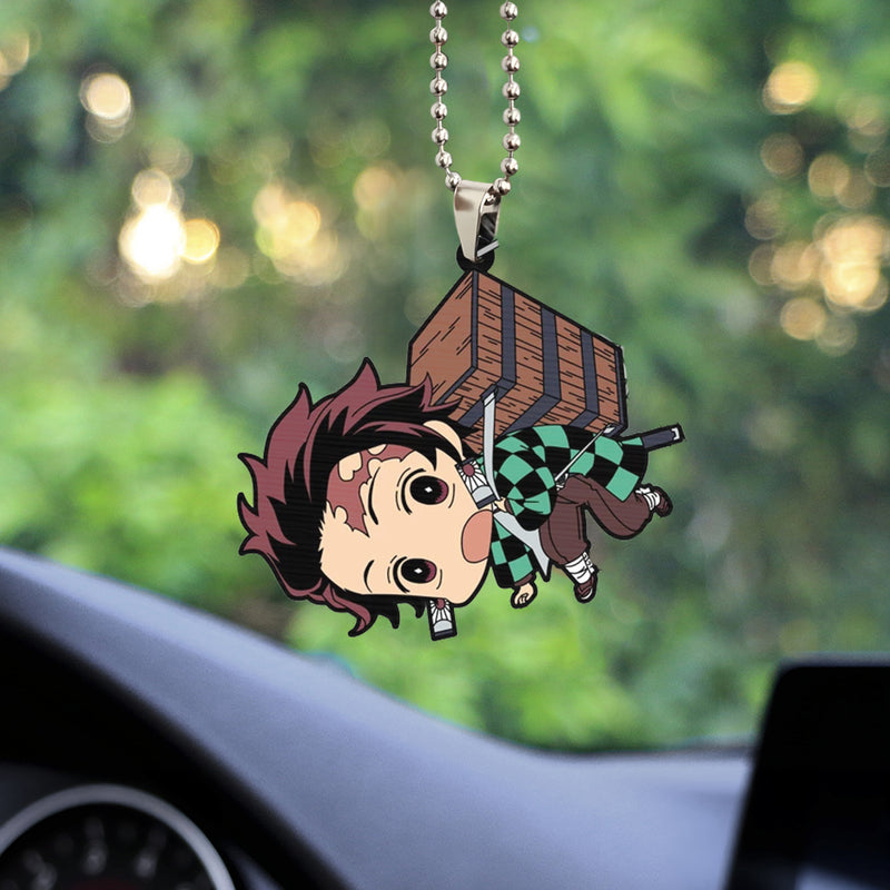 Cute Anime Demon Slayer Tanjiro Car Ornament Custom Car Accessories Decorations