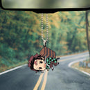 Cute Anime Demon Slayer Tanjiro Car Ornament Custom Car Accessories Decorations