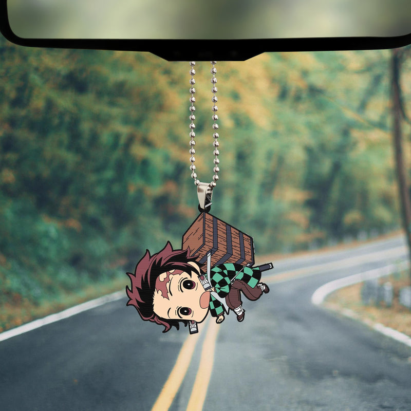 Cute Anime Demon Slayer Tanjiro Car Ornament Custom Car Accessories Decorations