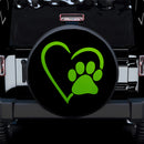 Dog Paw Heart Green Car Spare Tire Covers Gift For Campers Nearkii