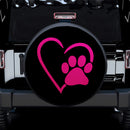 Dog Paw Heart Pink Car Spare Tire Covers Gift For Campers Nearkii