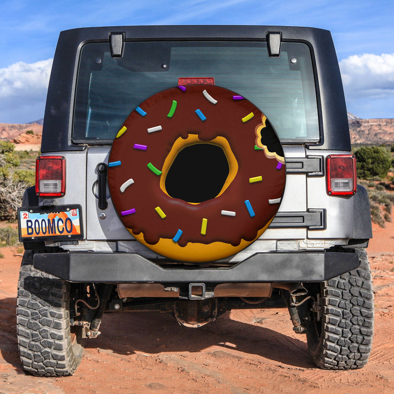 Donut Bite Chocolate Spare Tire Cover Gift For Campers Nearkii