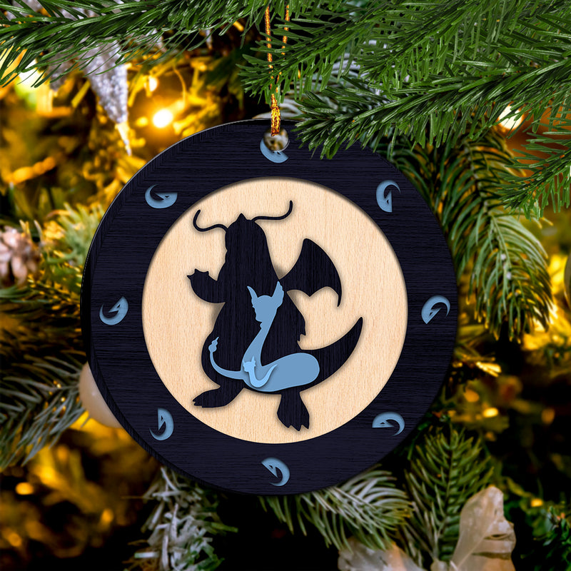 Dragonair Pokemon Wood Circle Ornament Perfect Gift For Holiday Nearkii