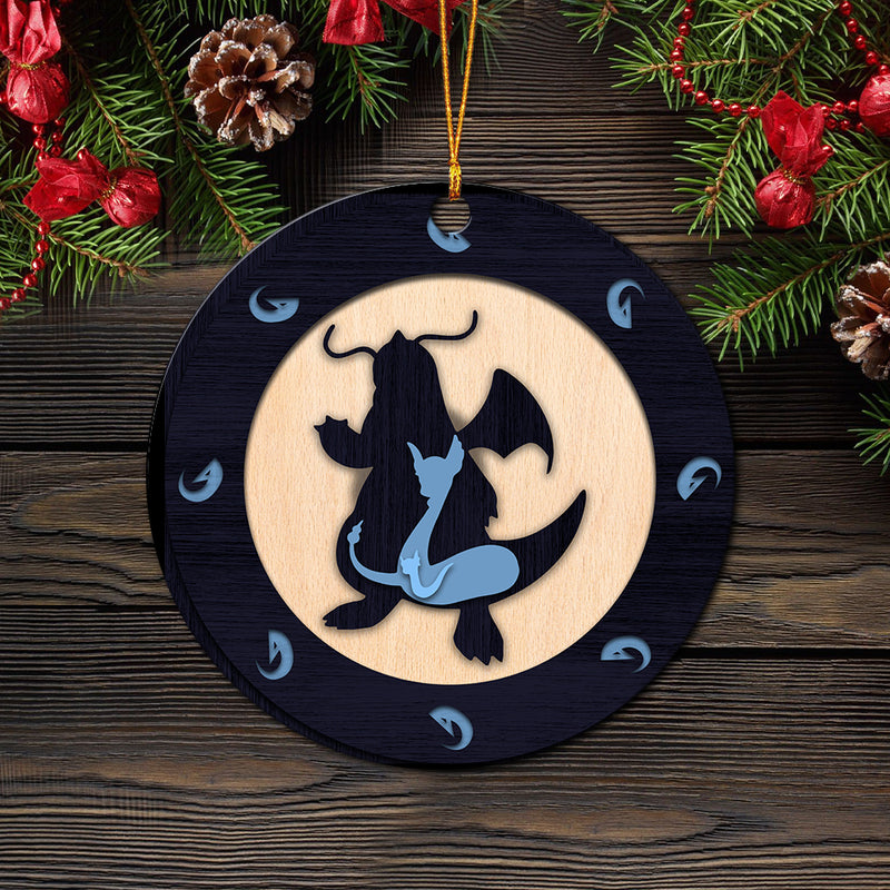 Dragonair Pokemon Wood Circle Ornament Perfect Gift For Holiday Nearkii