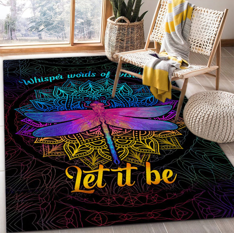 Dragonfly Mandala Let It Be Rug Carpet Rug Home Room Decor Nearkii