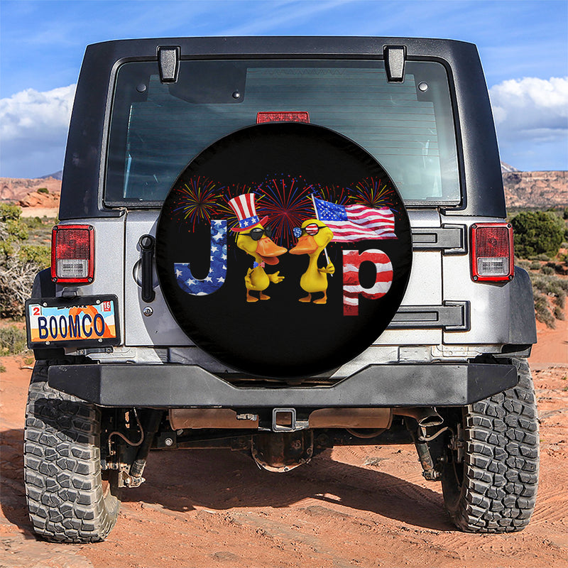 Duck Jeep American Flag Car Spare Tire Covers Gift For Campers Nearkii
