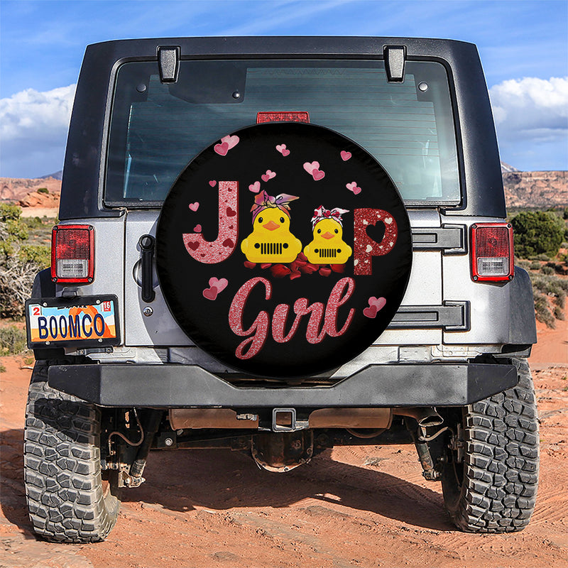 Couple Duck Love Jeep Girl Cute Valentine Car Spare Tire Covers Gift For Campers Nearkii