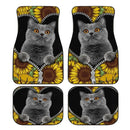 Sunflower British Short Hair Cat Car Floor Mats Custom Cat Car Accessories Nearkii