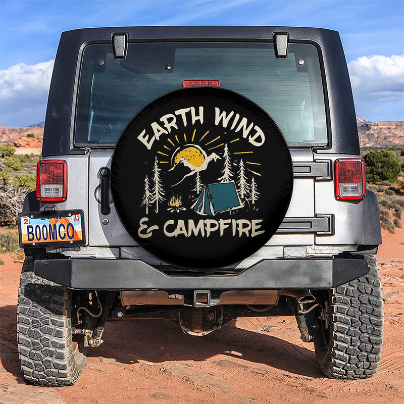 Earth Wind And Campfire Car Spare Tire Covers Gift For Campers Nearkii