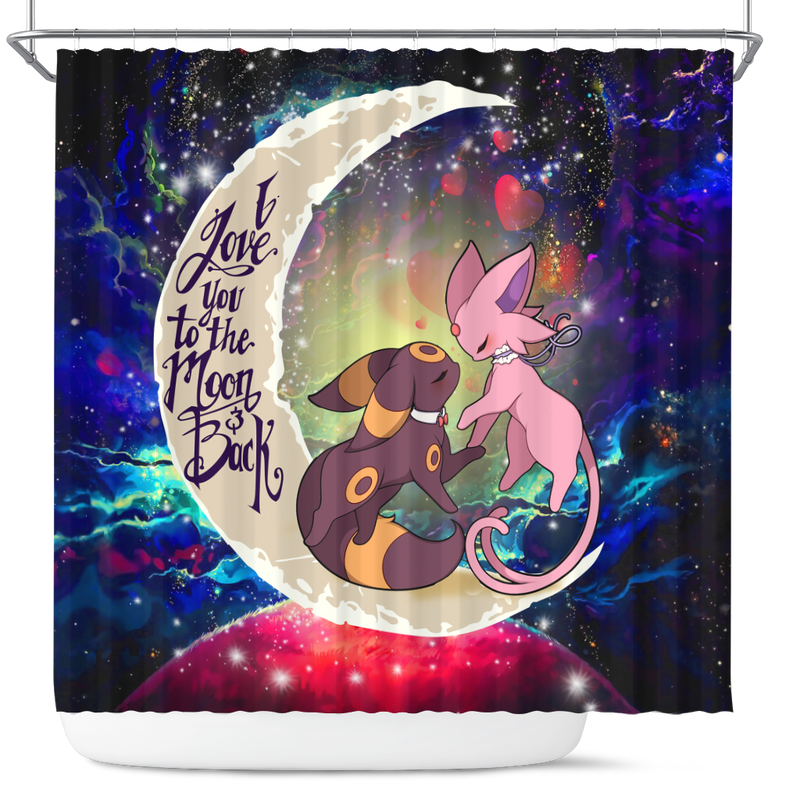 Eevee Couple Pokemon 1 Love You To The Moon Galaxy Shower Curtain Nearkii