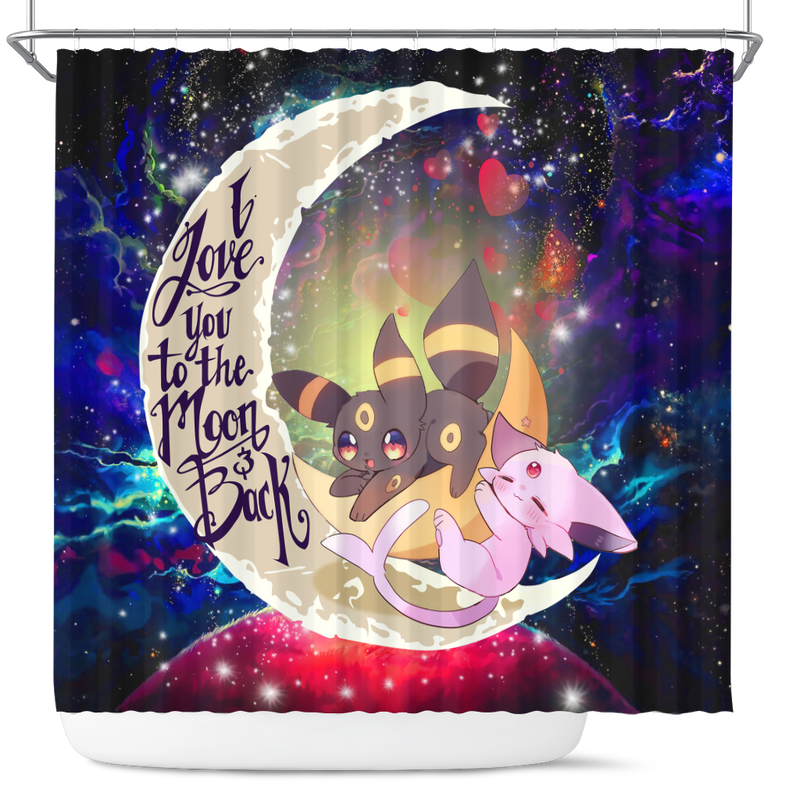 Eevee Couple Pokemon Love You To The Moon Galaxy Shower Curtain Nearkii