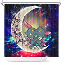 Pokemon Couple Love You To The Moon Galaxy Shower Curtain Nearkii