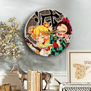 Demon Slayer Zenitsu Agatsuma Tanjiro Kamado Anime Wood Wall Clock Nearkii