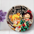 Demon Slayer Zenitsu Agatsuma Tanjiro Kamado Anime Wood Wall Clock Nearkii