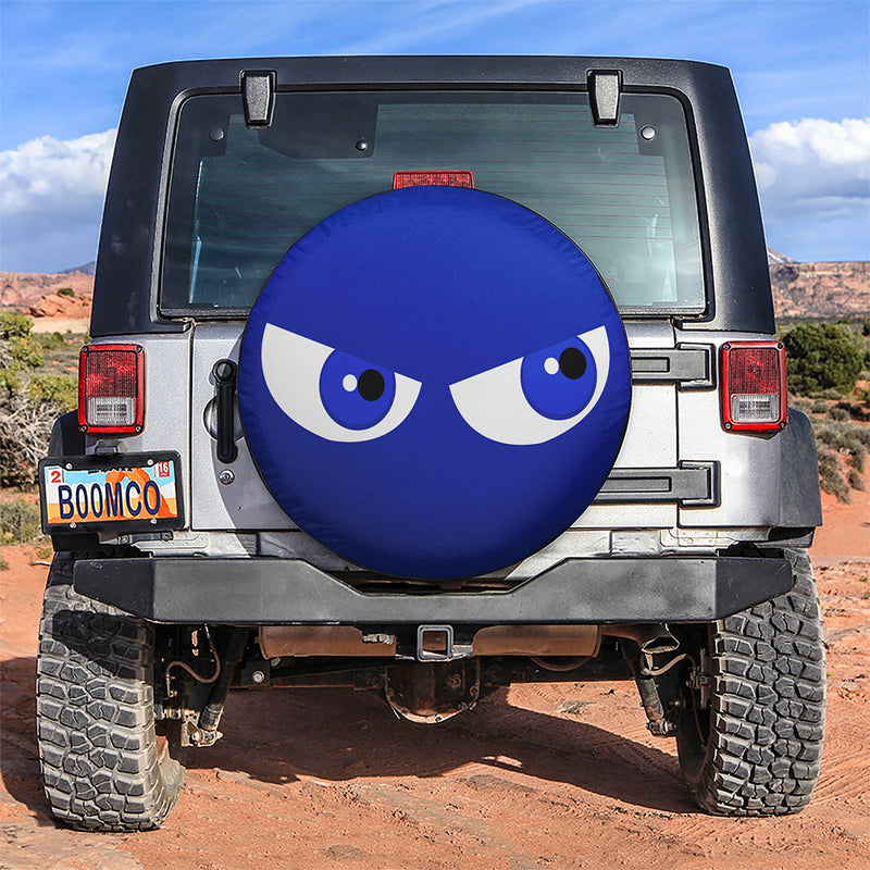 Funny Cartoon Angry Blue Eyes Jeep Car Spare Tire Covers Gift For Campers Nearkii