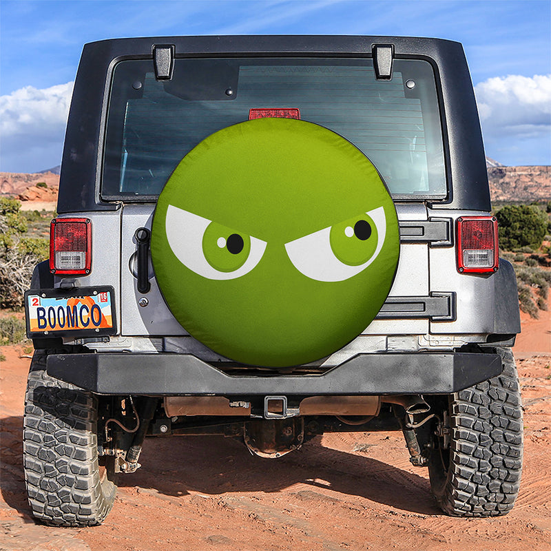 Funny Cartoon Angry Green Eyes Jeep Car Spare Tire Covers Gift For Campers Nearkii