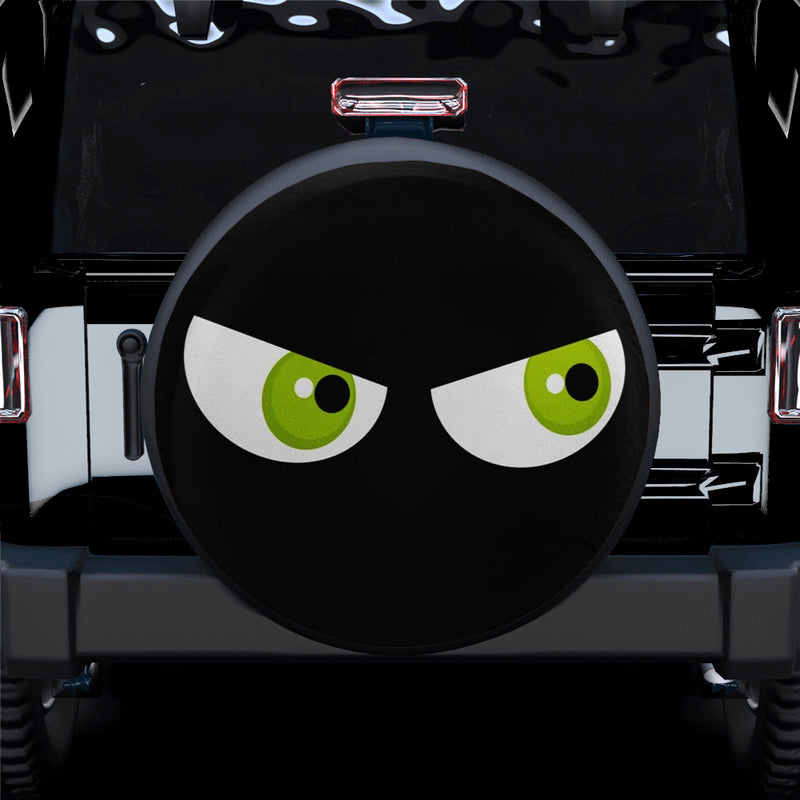 Black Cartoon Angry Funny Eyes Jeep Car Spare Tire Covers Gift For Campers Nearkii