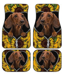 Sunflower Brown Dachshund Car Floor Mats Idea Car Decoration Nearkii