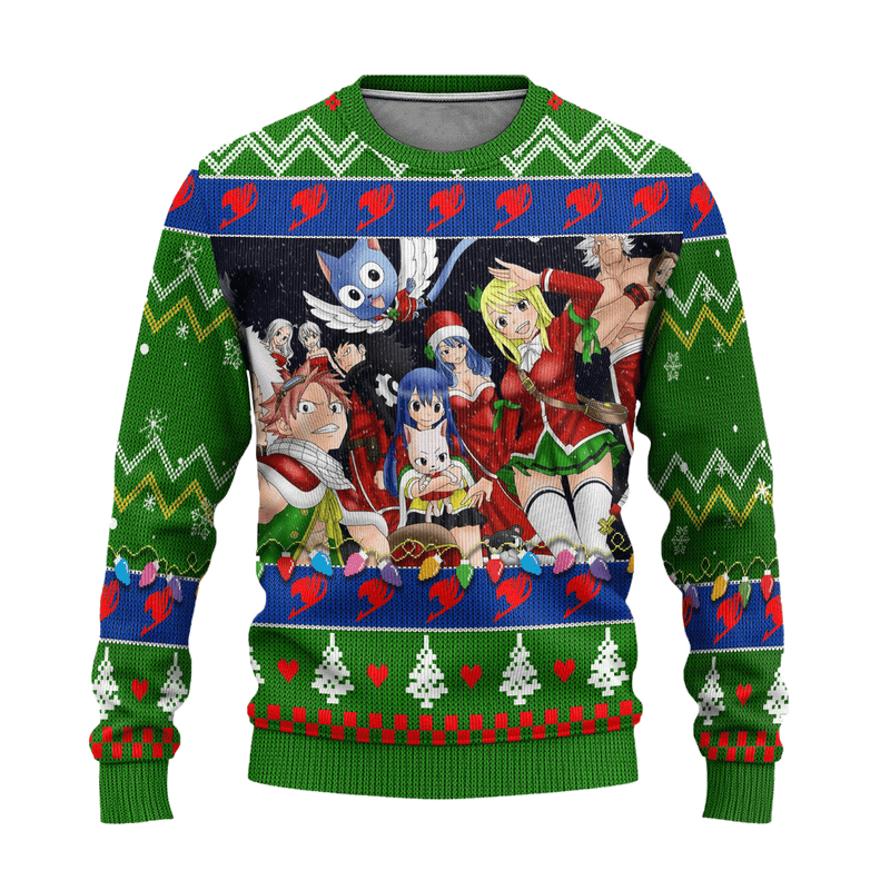 Fairy Tail Anime Ugly Christmas Sweater Custom Characters Xmas Gift Nearkii