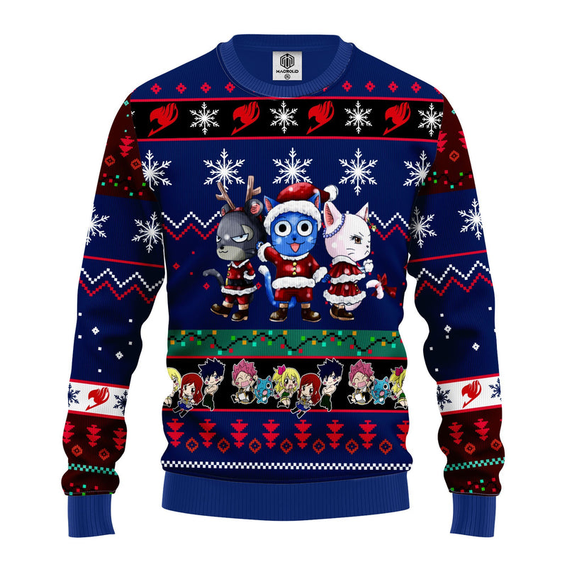 Fairy Tail Anime Christmas Sweater Blue 1 Amazing Gift Idea Thanksgiving Gift Nearkii