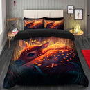 Fawn Bedded Down In The Grass Safe And Cozy Fireflies Bedding Set