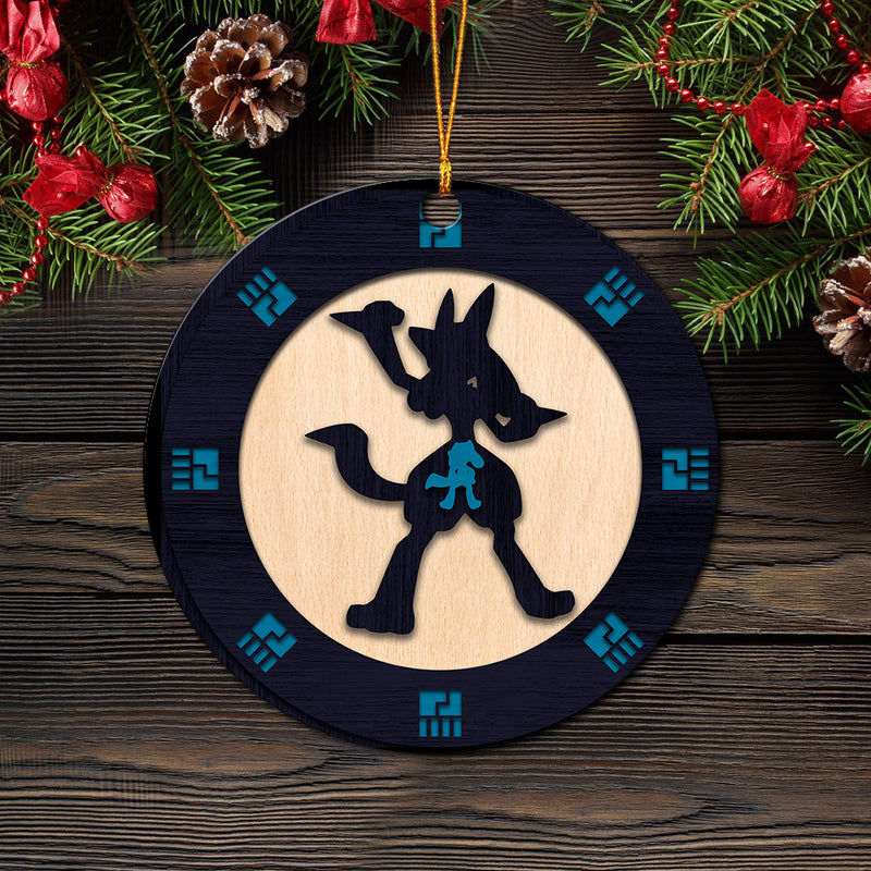 Fighter Pokemon Wood Circle Ornament Perfect Gift For Holiday Nearkii