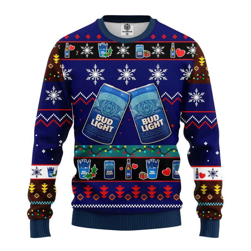 Bud Light Ugly Christmas Sweater Blue 1 Amazing Gift Idea Thanksgiving Gift Nearkii