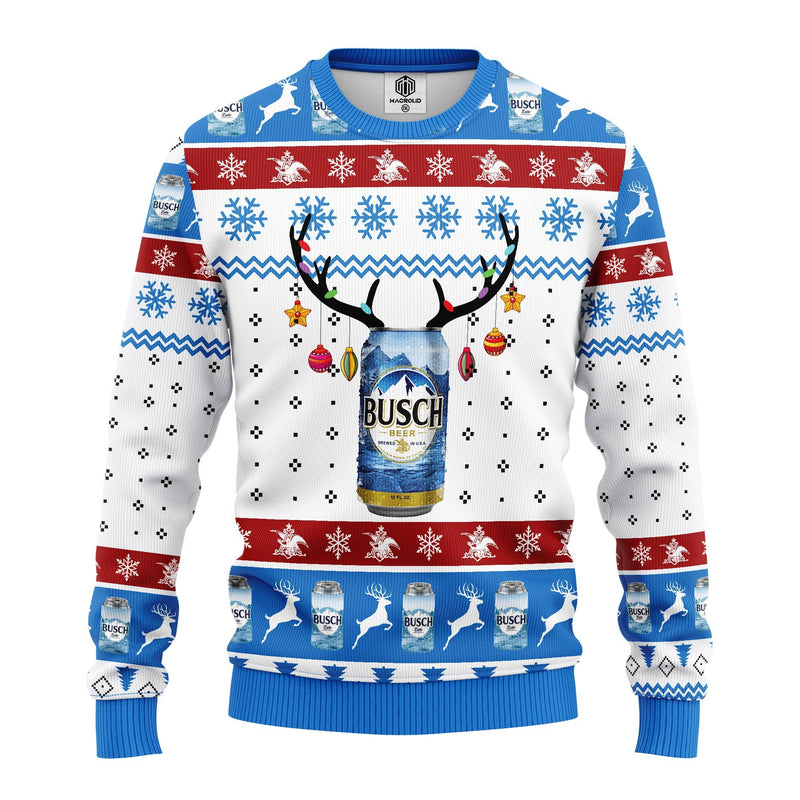 Busch Blue White Ugly Christmas Sweater Amazing Gift Idea Thanksgiving Gift Nearkii